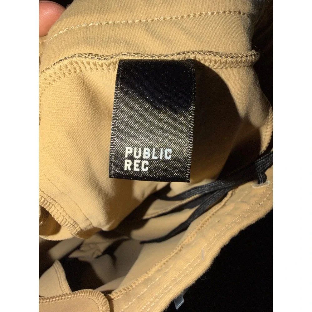 Public Rec All Day Every Day Pants Mens 42/32 Khaki Tan Tapered Joggers Stretch